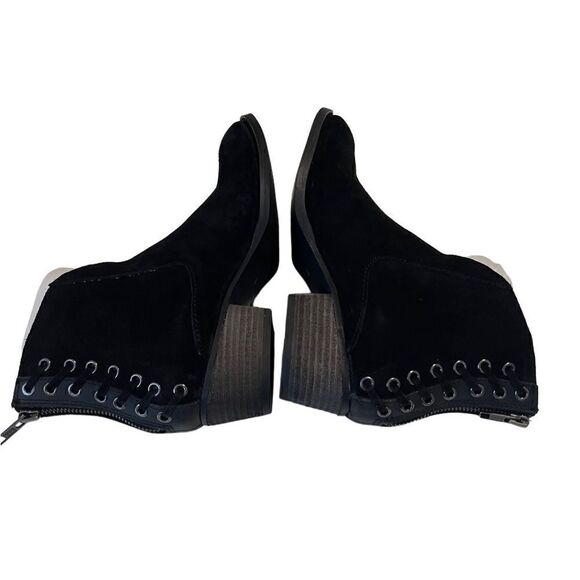 Journee Signature Arika Black Suede Back Zip Ankle Booties Size 8 New - Picture 9 of 11